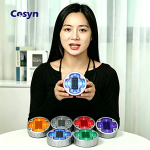 Borne lumineuse solaire circulaire <span class=keywords><strong>LED</strong></span> encastrée, étanche IP68, en aluminium, clignotante, pour allée, quai, trottoir, <span class=keywords><strong>rampe</strong></span> - Product Image 4