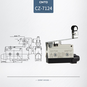 Micro-interrupteur étanche à réinitialisation automatique CNTD Changde Electric CZ-7124 avec poignée longue et rouleau 220v Max. Tension - Product Image 6