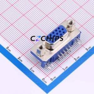 DZ11AA1-H5A7-4F D-Sub/VGA Connector Bent Lead Through Hole Connector High Density D-Sub Female 15P Right Angle Insert - Product Image 1