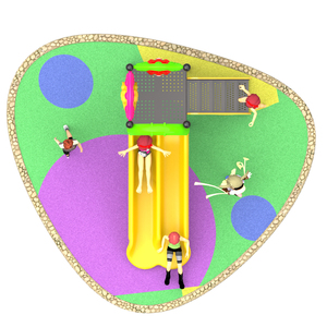Encourage l'interaction sociale et la croissance physique : Grands toboggans côte à côte pour aires de jeux extérieures multi-niveaux pour garderies - Product Image 2