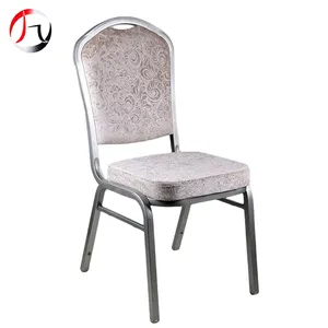 Hotel Hall Chairs Wholesale Hotel Party Stackable Aluminium Fabric Upholstered Padded Throne Banquet Chair For Banquet Hall