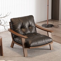 Canapé individuel en bois de frêne massif de style antique DISHI, confortable, vintage, pour salon