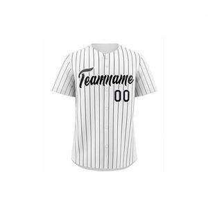 เสื้อเบสบอลลายทาง 100% โพลีเอสเตอร์ คอวี ติดกระดุม ปักชื่อและหมายเลขได้ตามต้องการ ระบายอากาศได้ดี - Product Image 5