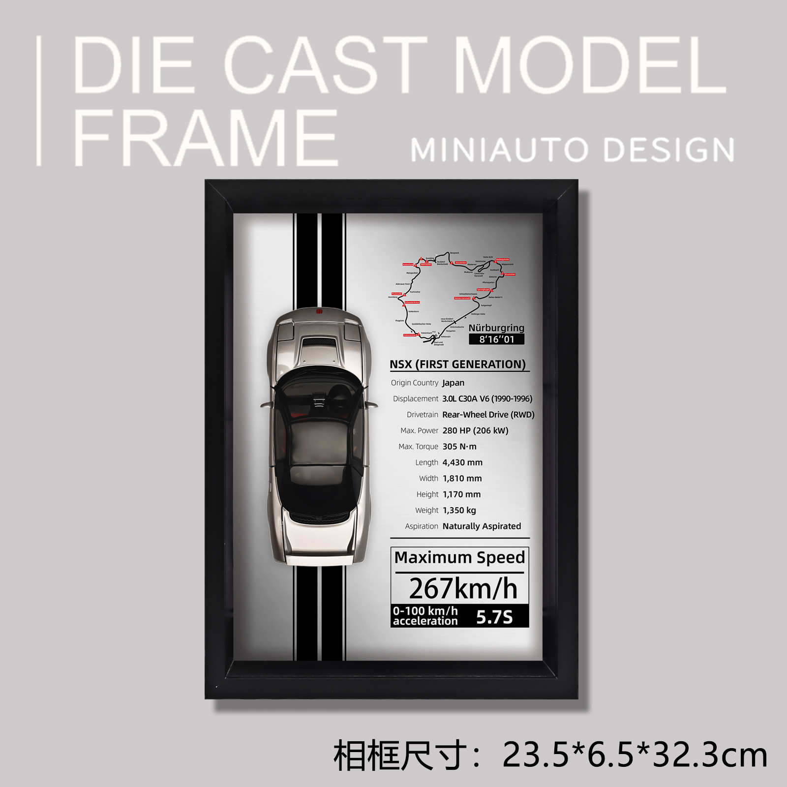 1:32Nsx Caja para cuadros colgante-Plata