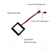 Módulo de Interruptor Táctil con Sensor de Intensidad y Cable Conector Macho-Hembra para Tira de Luz LED de Espejo de Baño