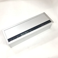 Boîte de gestion des câbles en alliage d'aluminium 400 mm 4 86 mm Trou de prise Fermeture douce Rabattable Boîte de gestion des câbles pour bureau
