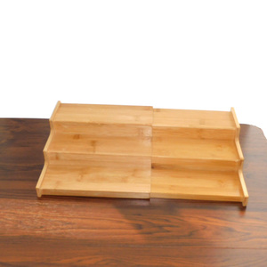 Portaspezie Espandibile a 3 Livelli in Bambù, Organizzatore Retrattile per Armadietti da Cucina - Product Image 2