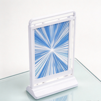 Support d'affichage lumineux LED A5 mince pour bureau, porte-affiche double face, support de table publicitaire, rechargeable