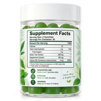 Gummies calmantes pour le cerveau OEM DOM sans sucre, à la menthe et au thé vert, pour le soulagement du stress, la clarté mentale et un meilleur sommeil, complément alimentaire