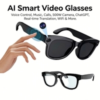 Lunettes intelligentes avec assistant vocal IA, traduction en temps réel pour les appels, vidéo 1080P, charge magnétique, étanches IPX-4, monture métallique, nouveauté