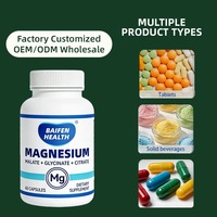 Capsules de complexe de magnésium OEM/ODM (malate, glycinate, citrate) pour soutenir la fonction musculaire, le sommeil et les niveaux d'énergie