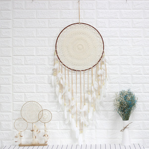 Grand attrape-rêves bohème tissé, décoration murale en plumes, cadeau artisanal, attrape-rêves - Product Image 6