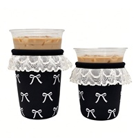 Manchon de tasse personnalisé en néoprène avec logo, pour café glacé, mariage et boissons froides, modèle vierge