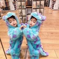 Combinaisons pour bébés, vêtements pour bébés, combinaison en polaire chaude d'hiver avec motif de monstre animal en 3D, costume pour tout-petits, vente en gros