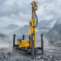 Foreuse hydraulique sur chenilles pour puits d'eau, mobile, pour forage de puits profonds de 200m à 350m, idéale pour les zones montagneuses et le forage industriel