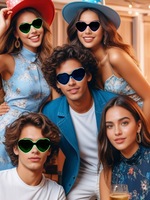 Effet lumineux en forme de cœur, cadeau de la Saint-Valentin pour les célébrités, transformation cœur à cœur, lunettes lumineuses créatives JL 9019