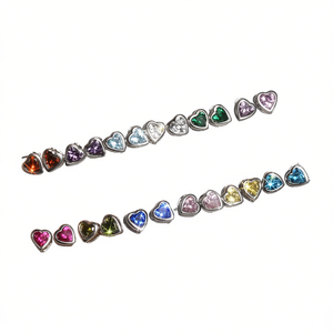 Orecchini in argento con diamanti taglio a cuore, diamanti naturali, gioielli da donna per tutti i giorni, colore verde - Product Image 1