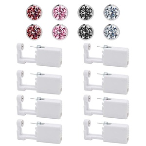 Multiple Sets Disposable Ear Piercing Tools <strong>Devices</strong> with Built-in Stainless Steel Electroplated Studs Geometric Shape Boxed - Product Image 1