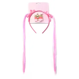 5 Pcs/set Popular Design Custom Made Elegant Cute Bowknot Straight Wig For Kids Girls Hair Hoop