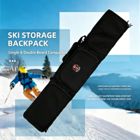 Sac de ski/snowboard pour débutant en polyester 600D résistant à l'eau, pour une ou deux planches, sans roulettes, avec fermeture à crochet, bandoulière et poignée.