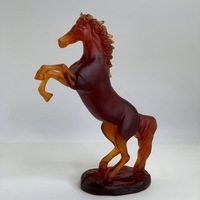 Statue de cheval en verre et cristal Art déco, sculpture artisanale, figurine H50cm, décoration d'intérieur, anniversaire, logo personnalisé