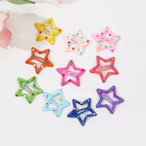 10Pcs Coréia Estilo Acessórios de Cabelo Sweet Star Heart Assorted Hair Clips Para Crianças Meninas Snap Hairpins BB Clip Barrettes