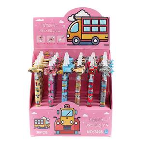 Penna Gel Cancellabile Promozionale O&Q con Cartone Animato, Doppia Punta, Sensibile al Calore, Plastica Laminata 0.5mm Nero/Blu Trasporto - Product Image 2