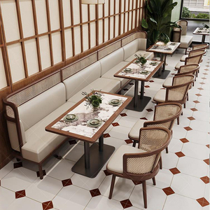 Xzy da cong nửa vòng tròn đá cẩm thạch Vòng cà phê thương mại quán cà phê nhà hàng đồ nội thất gian hàng chỗ ngồi bàn ghế Bộ - Product Image 3