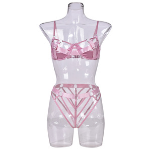 Wholesale Women Sexy Lingerie Erotic Underwear Heavy Industry Clothing Stitching Sexy Three-Point Suit - Product Image 4