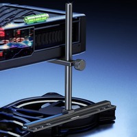 Support de carte graphique en aluminium SAMZHE avec fixation de ventilateur, support GPU réglable double fonction pour PC de bureau, séries RTX 40/50