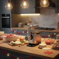 Hachoir à viande électrique en acier inoxydable 800 W, machine à saucisses domestique avec fonction inversée, classe d'efficacité énergétique pour usage en cuisine