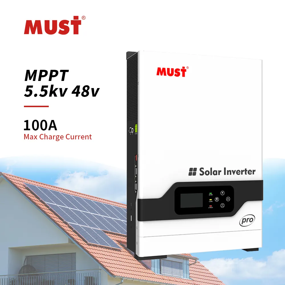 MUST New ID PV18 PRO 450V 3KW 5.2KW 24V 48V Off Grid Inverter solare ibrido PV 3000W 5200W con Controller MPPT