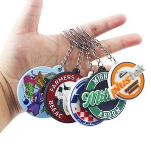 Promotional <b>Custom</b> 2D Soft <b>Key</b> Chain Logo Keychains Silicone Keyring Rubber Personalized Customized Pvc Keychain - Product Image 1