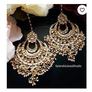 Lightweight Alloy Drop Earrings Beads Artistic Crystal Rhinestone Design Ethnic Weddings Bridal Wear Festive Occasions Elegant - Product Image 6
