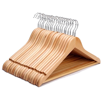 Cintres en bois naturel pour pantalons, unisexe, couleur bois massif, style hôtel, pour hommes et femmes, P66