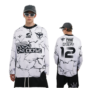 เสื้อยืดเจอร์ซีย์แบบยูนิเซ็กซ์สไตล์จีน แขนยาว คอกลม น้ำหนัก 180 กรัม พิมพ์ลายดิจิตอลทรงหลวม <span class=keywords><strong>ESAN</strong></span> - Product Image 1