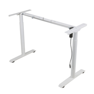 โต๊ะทำงานปรับระดับความสูงด้วยไฟฟ้า มอเตอร์เดี่ยว โครงเหล็กทรงกลม โต๊ะคอมพิวเตอร์สำนักงานแบบยืน ปรับระดับได้อิสระ เคลือบผงโลหะ - Product Image 5