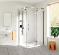Prima usine nouveau design de salle de bain salle de douche porte en verre cabine salle de douche en verre trempé