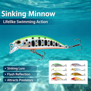 <span class=keywords><strong>Leurre</strong></span> Minnow Coulant Ultraléger 5g 58mm Jerkbait Dur pour la Pêche à la <span class=keywords><strong>Truite</strong></span>, à la Perche et au Bar en Rivière et en Ruisseau, Wobbler Artificiel - Product Image 2
