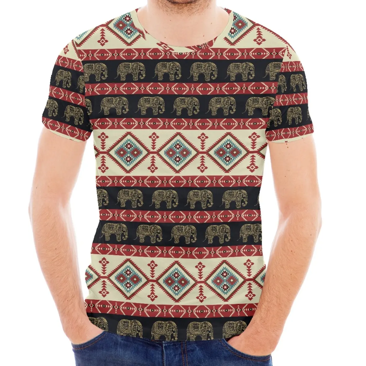 Hot Sale Indian Tribe Druck preis China Großhandel Hochwertige Casual Herren T-Shirts Sport T-Shirt für Herren New Style Custom