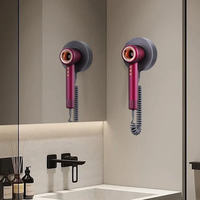 Sèche-cheveux mural pour hôtel, salle de bain, toilettes, sèche-cheveux ionique portatif avec boîte ronde, prise dissimulée, moteur BLDC, séchage rapide