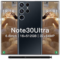 Nouveau Smartphone 2023 Note 30 Ultra 7,3 pouces Deca Core 4G 5G CDMA LTE Débloqué Android 14 16 Go RAM 1 To Stockage QHD 120Hz