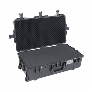 Black <strong>Large</strong> Plastic Toolcase Carry <strong>on</strong> IP67 Waterproof Instrument Equipment Carrying Plastic Hard <strong>Tool</strong> Case with <strong>Wheels</strong> - Product Image 3