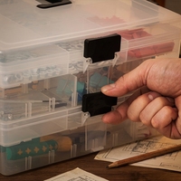 Boîte de rangement pour outils de bureau avec compartiments pour vis et quincaillerie, bac rectangulaire en plastique PP