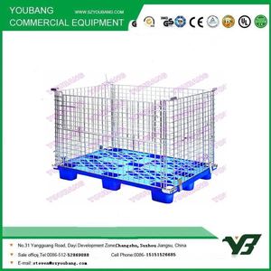 Équipement d'entrepôt de supermarché Cage de stockage empilable en métal avec palette en plastique - Product Image 4