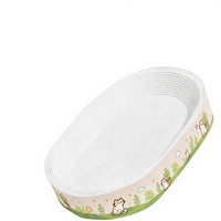 Lit grattoir pour chat en carton ondulé écologique, ovale, résistant à l'usure, pour animaux de compagnie, à intérieur