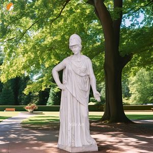 Kích Thước Cuộc Sống Đá Tự Nhiên Tay Chạm Khắc Cổ Điển Nữ Thần Chiến Tranh Điêu Khắc Đá Cẩm Thạch Athena Tượng - Product Image 6