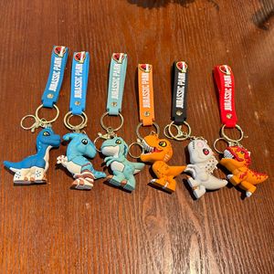 Porte-clés Dinosaure de Dessin Animé, Figurine T-Rex Triceratops Jurassique, Pendentif en Plastique pour Clés de Voiture, Sac à Dos, Cadeaux à Suspendre pour Couples - Product Image 4