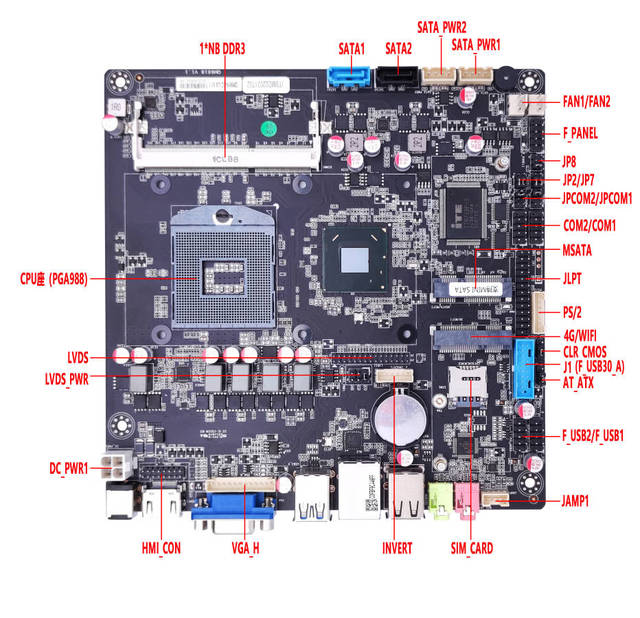 Wholesale Price ELSKY Mini-ITX Motherboard QM6616 Support 2nd Gen I7 Series CPU With DDR3 SATA USB