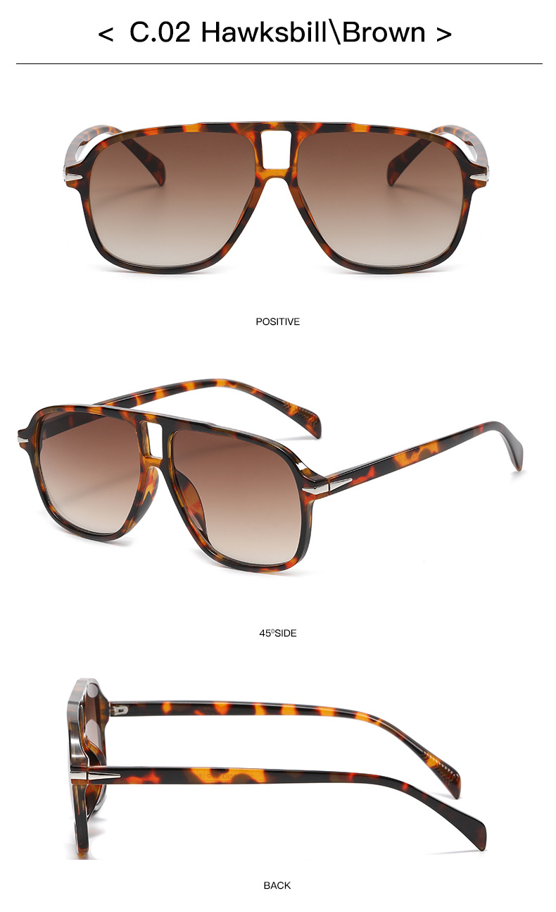 STORY JT5063 2022 Vintage Amber Frame Aviation Sun Glasses